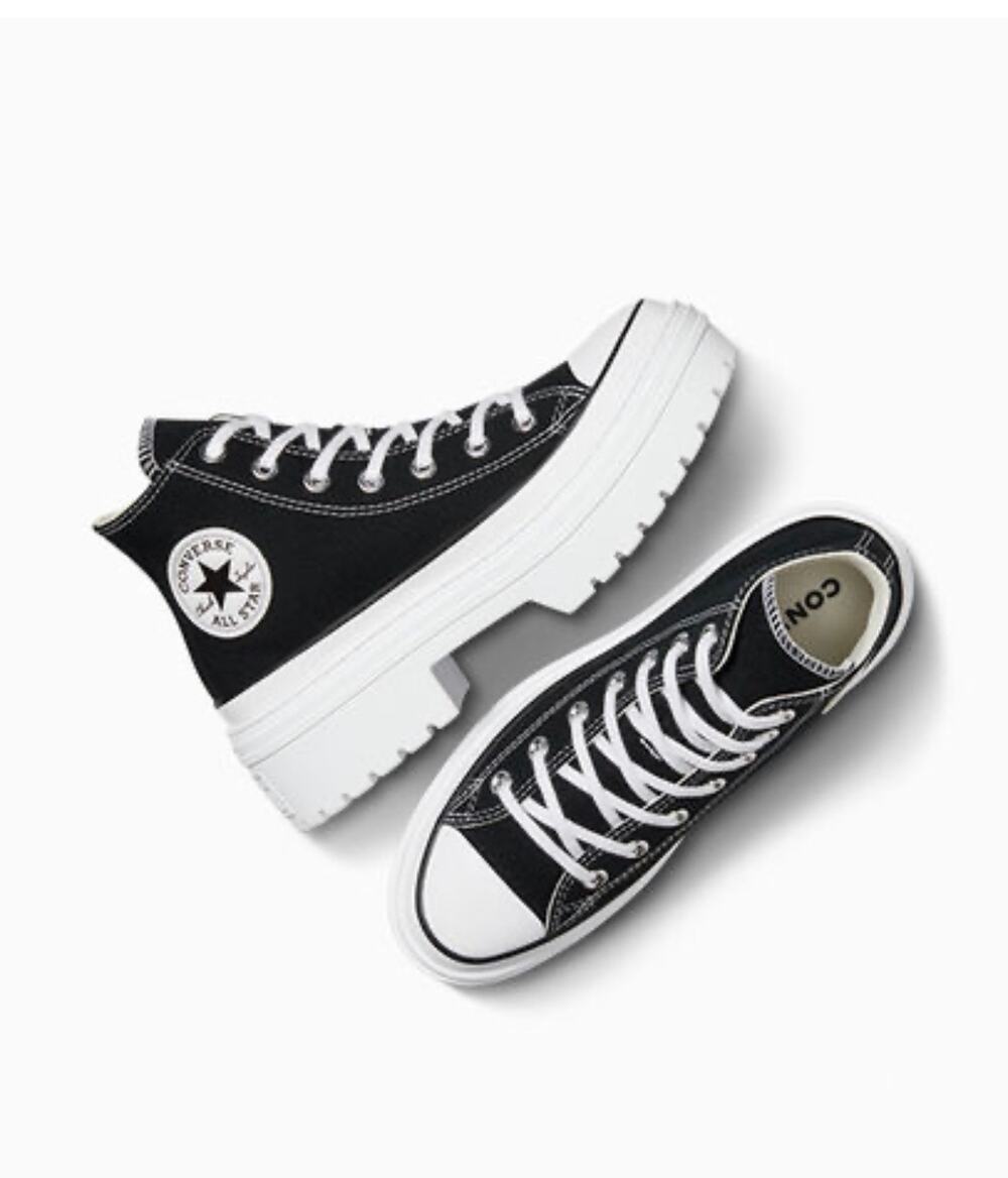 Converse A08258C All Star Heel Platform Womens Sneakers Black White US 7